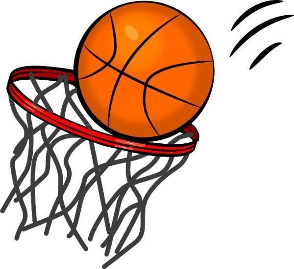 Basketball going through the hoop